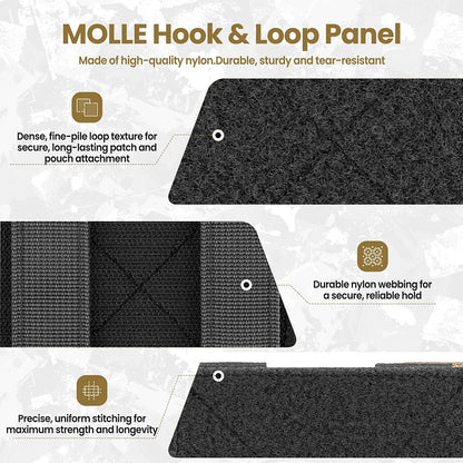 2Pcs Molle Patch Panel Tactical Hook & Loop Adapter Panel Morale Patch Board for Molle Accessories Plate Vest Carrier Backpack
