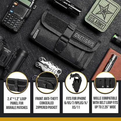 OneTigris MOLLE Horizontal Cell Phone Bum Bag Outdoor Sports Fanny Pack for 4.7"/5.5" Phone | Reusable Packaging