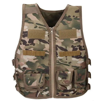 Children Vest Kids Camouflage Multiple Pockets Hunting CS War Games Jacket Hunting Tactical Waistcoat Training Gear