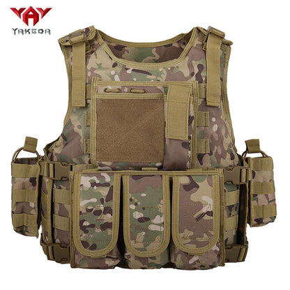 YAKEDA multifunctional quick release hunting vest with adjustable shoulder straps and waist circumference, multiple device bags