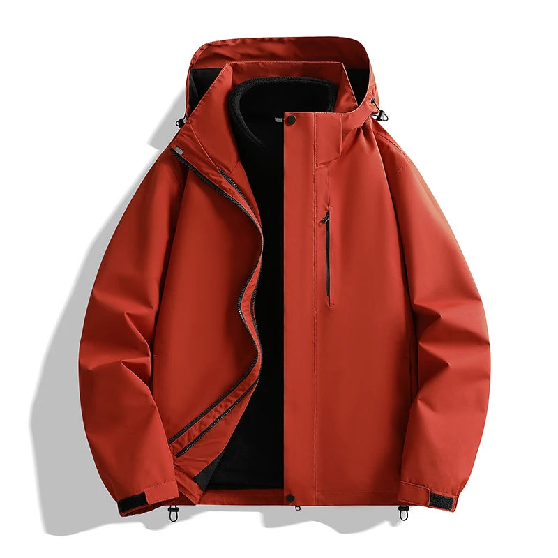 CHRLCK Unisex Hiking 3IN1 Jacket Waterproof Camping Trekking Fishing Oilproof Jackets Outdoor Sport Windbreaker Autumn Winter