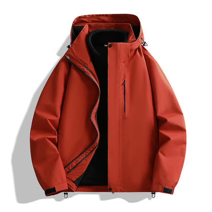 CHRLCK Unisex Hiking 3IN1 Jacket Waterproof Camping Trekking Fishing Oilproof Jackets Outdoor Sport Windbreaker Autumn Winter