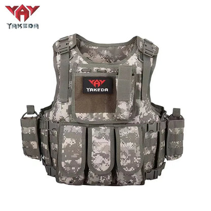YAKEDA Tactical Vest Camouflage Body Armor Sports Wear Hunting Molle Black