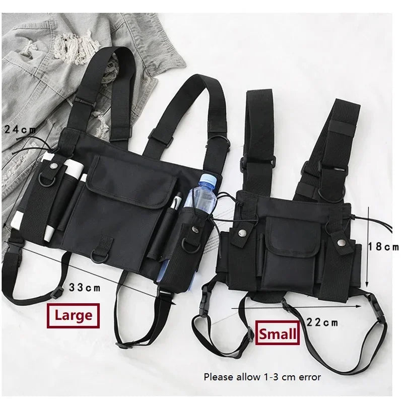 Functional Tactical Chest Bag Vest For Men Fashion Bullet Hip Hop Vest Streetwear Bag Kanye Women Hip-hop Chest Rig Bag Clothes