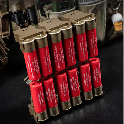 Tactical 12 Gauge Shotgun Shell Holder12 Rounds Adjustable Angle Magazine Ammo Pouch Belt Clip Adaptor Mag Hunting Accessories