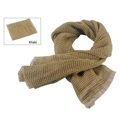 Camouflage mesh scarf sniper veil camouflage mesh face scarf veil head wrap suitable for outdoor camping hiking hunting shooting
