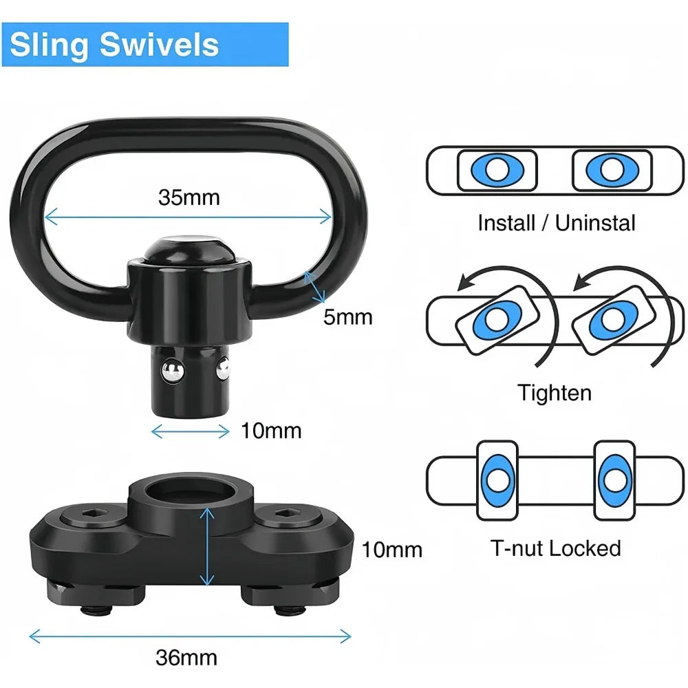 2 Points Tactical Sling Adjustable Shoulder Strap with QD Buckle Outdoor Hunting Camping Accessory