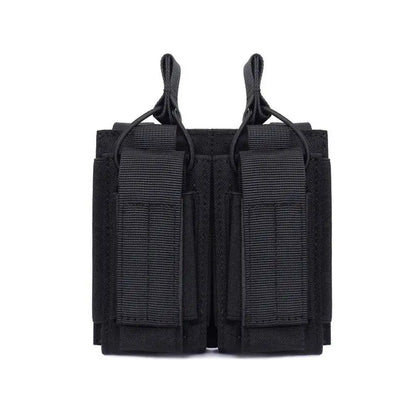 Tactical Magazine Pouch Pistol MAG Holder 5.56 MOLLE Double Stack Elastic Shock Cord Retention Hunting Accessories