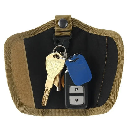 Outdoor Key Holder EDC Tool Pouch Tactical Key Keeper Waist Bag Keychain Small Pocket Foldable Hiking Camping Hunting Key Wallet