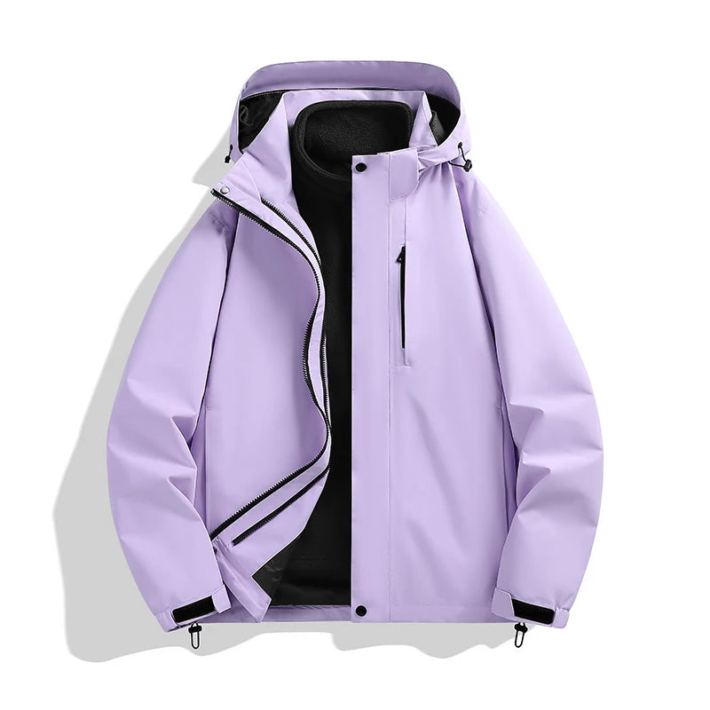 CHRLCK Unisex Hiking 3IN1 Jacket Waterproof Camping Trekking Fishing Oilproof Jackets Outdoor Sport Windbreaker Autumn Winter