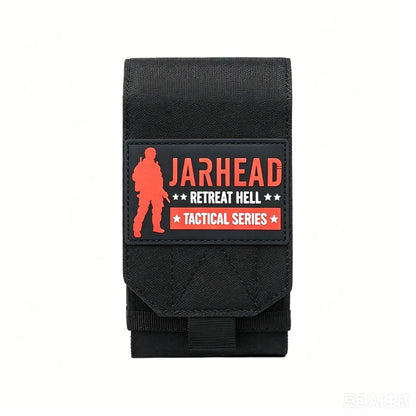 Outdoor Tactical Double MOLLE Cell Phone Pouch with Personalized Badge Belt EDC Pouch Holder Waist Accessories Mobile Phone Pack