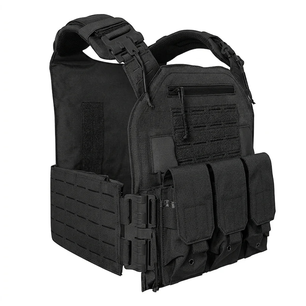 Tactical Vest, Quick Disassembly Twin-Pack, Lightweight Laser-Cut Outdoor Hunting-Style Black Outdoor Equipment Vest, of High Qu