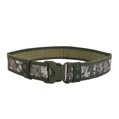 New Style Men's Quick-Release Tactical Belt - Outdoor Camouflage Nylon Wide Waist Belt for Mountaineering, Hiking, Work, Fishing