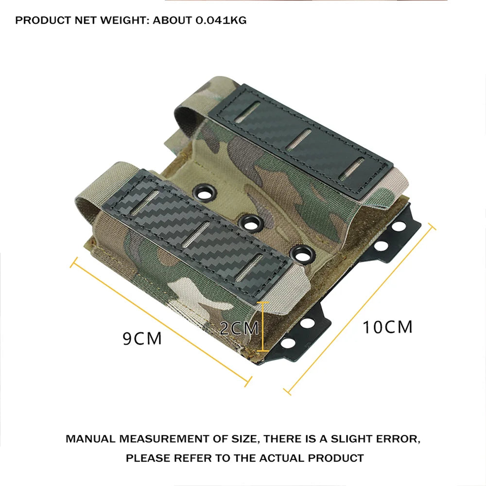 OPHIDIANTAC  Mag Pouch 9mm Double Mag Carrier Carbon Fiber MOLLE Pouch