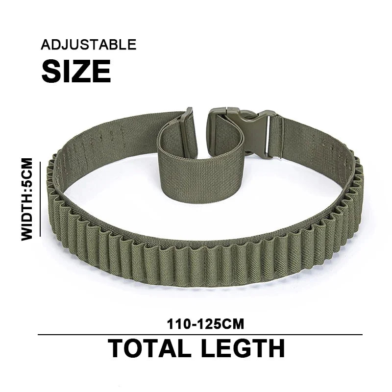 50 Rounds Rifle Bullet Cartridge Bandolier 556 Ammo Belt Shell Holder Hunting Sporting Shooting for 308 Cal. 30-06 .762