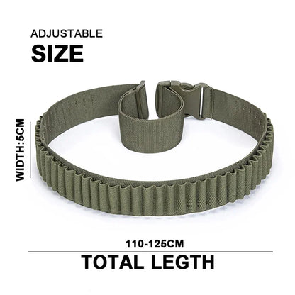 50 Rounds Rifle Bullet Cartridge Bandolier 556 Ammo Belt Shell Holder Hunting Sporting Shooting for 308 Cal. 30-06 .762