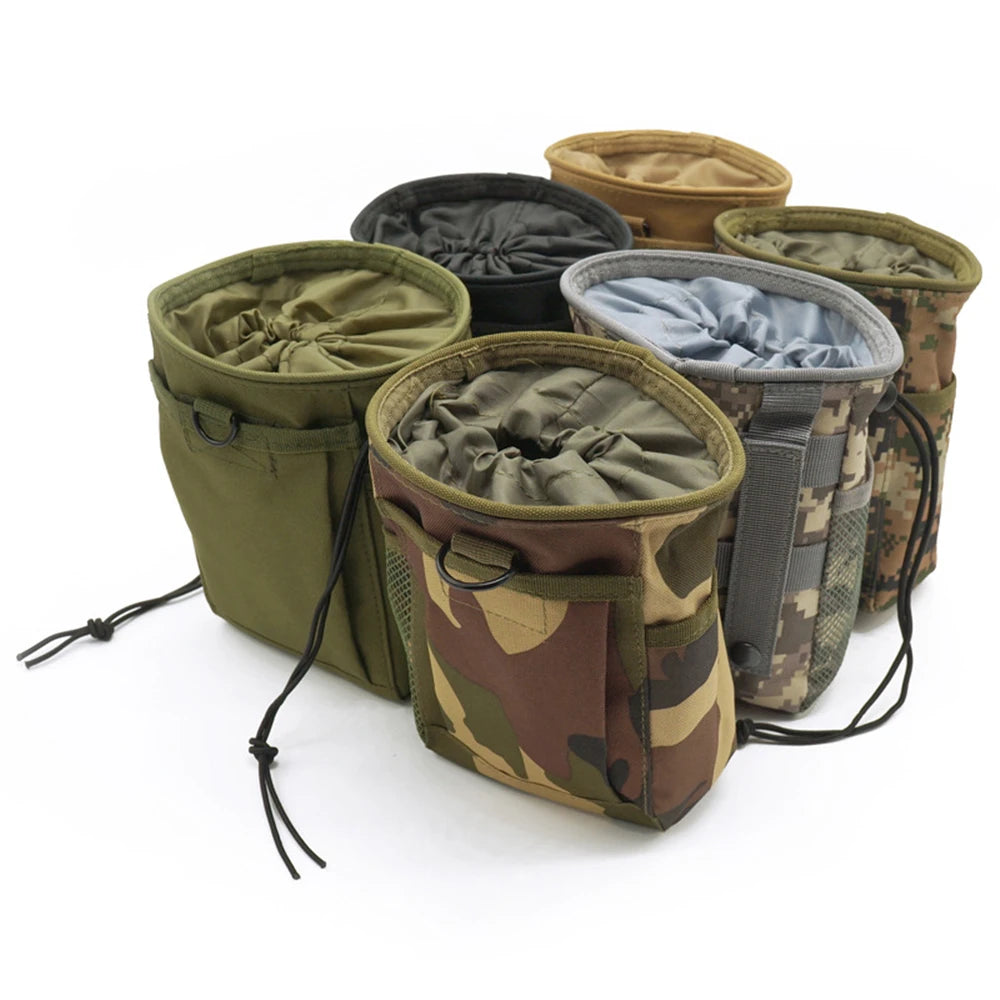 Outdoor Molle Drawstring Magazine Dump Pouch Adjustable Utility Belt Fanny Hip Holster Bag Outdoor Ammo Storage Pack