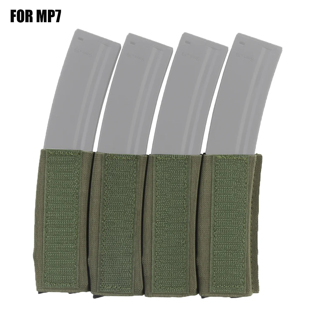 MK Tactical Chest Rig Accessories MP5 MP7 Quadruple Magazine Insert Pouch Militar Hunting Vest Built-in Elastic Magazine Holder