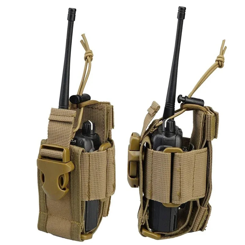 Tactical Walkie Talkie Holder Bag Molle Radio Pouch Nylon Waist Pack Pocket Pendant Pouch Hunting Accessories