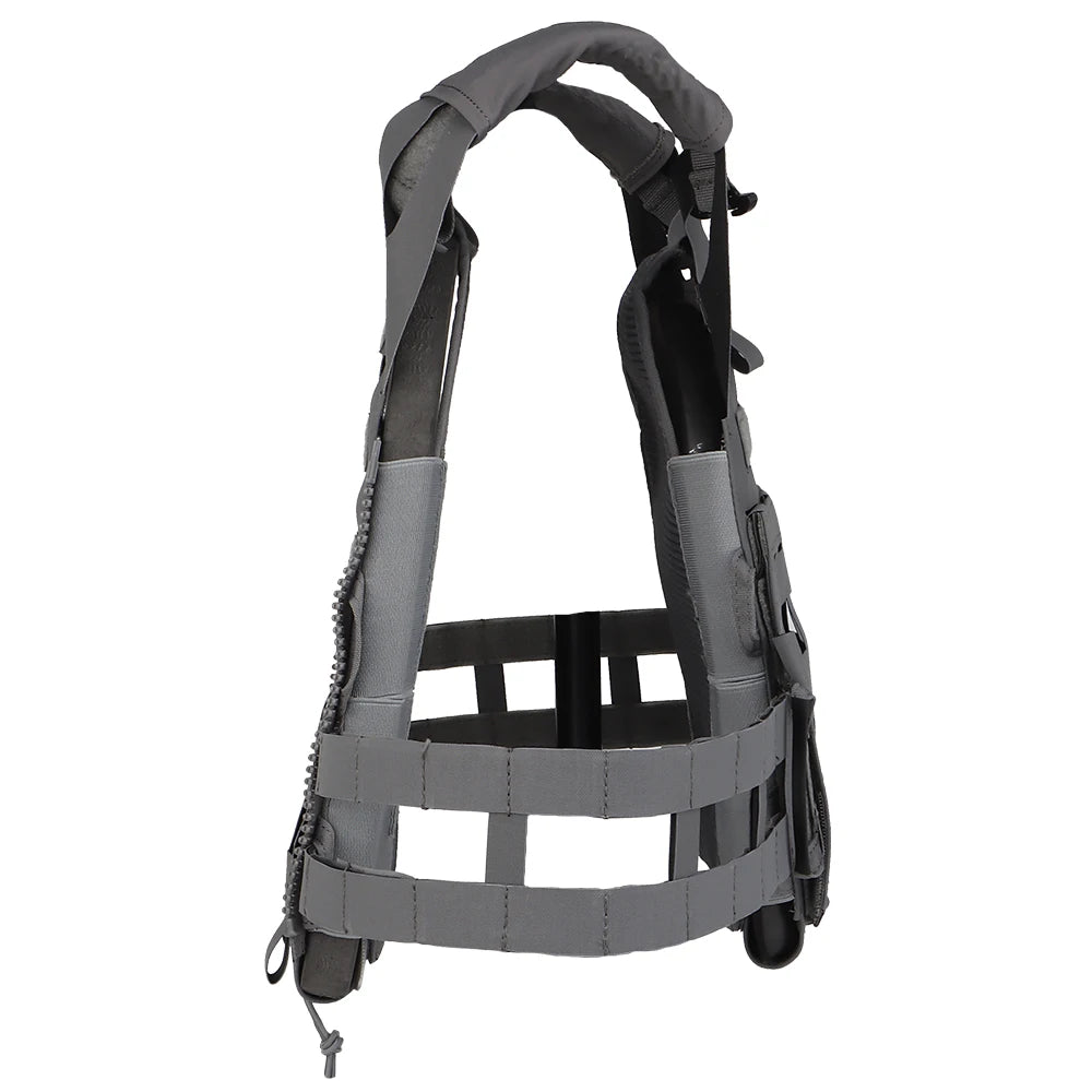 Wosport SPC Plate Carrier Lightweight MOLLE Vest Laser Cut Quick Release Shoulder Buckle Hook-and-Loop Rear Zipper for Airsoft
