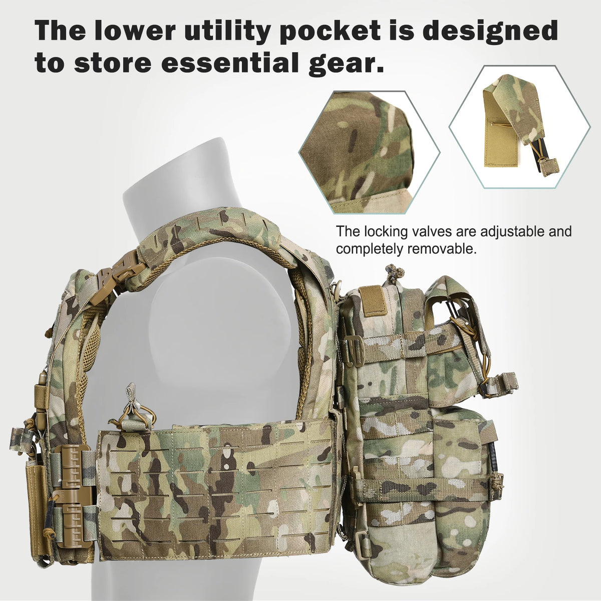 VOTAGOO V5 Tactical Backplate Package Molle Vest Back Panel Carrier for Outdoor Airsoft Hunting Combat Gear