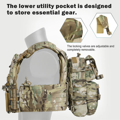 VOTAGOO V5 Tactical Backplate Package Molle Vest Back Panel Carrier for Outdoor Airsoft Hunting Combat Gear