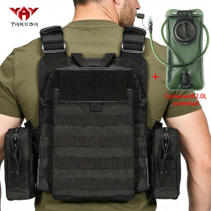 YAKEDAMOLLE Modular Hunting Tank Top, Comes with 2L Soft Water Bag, Adjustable Shoulder Strap with Multiple Device Bags
