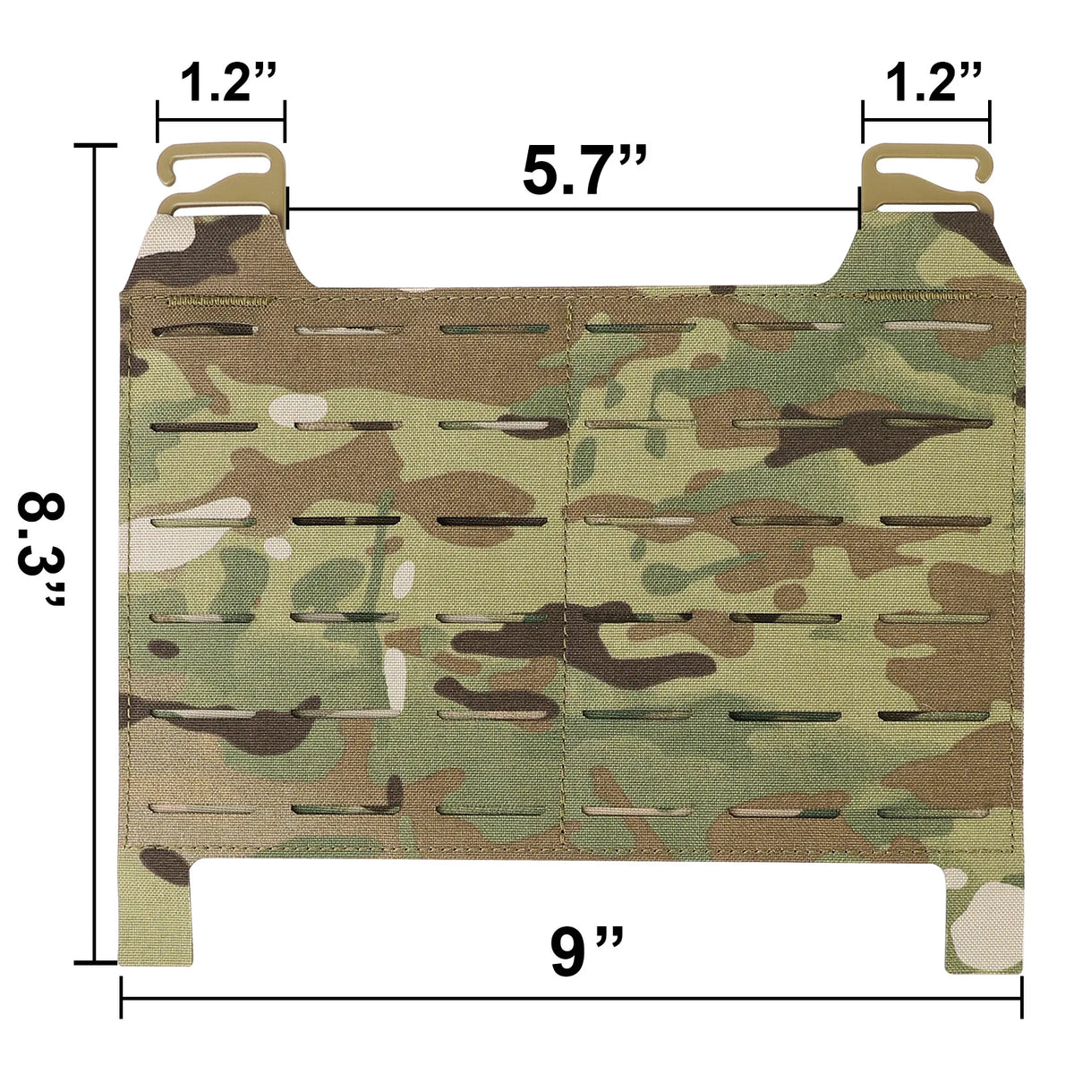 KRYDEX Tactical Laser Cut MOLLE Front Panel Detachable Flap Adapt G Hook Buckle For Plate Carrier Vest Chest Rig Accessories