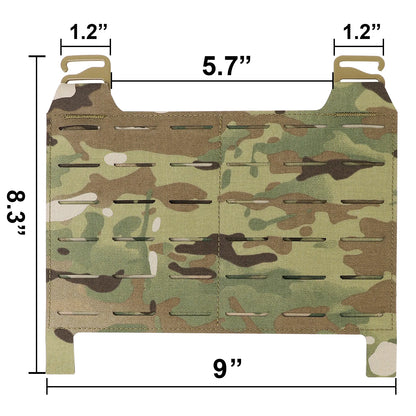 KRYDEX Tactical Laser Cut MOLLE Front Panel Detachable Flap Adapt G Hook Buckle For Plate Carrier Vest Chest Rig Accessories