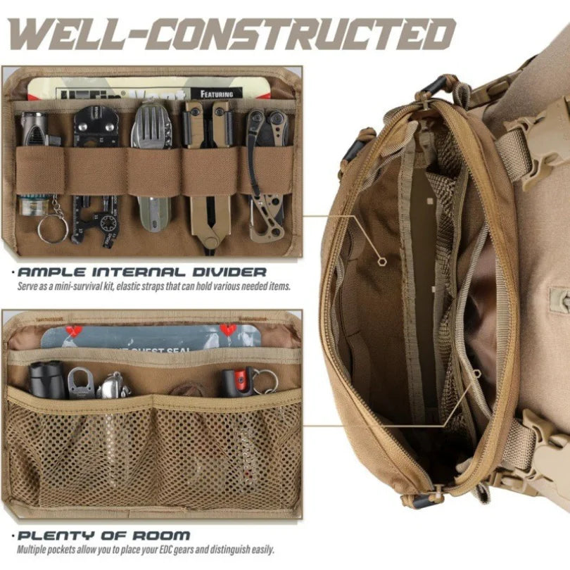 Men Tactical Chest Bag Lightweight Riding Vest Crossbody Pack For Cycling Hiking Camping Daily Use