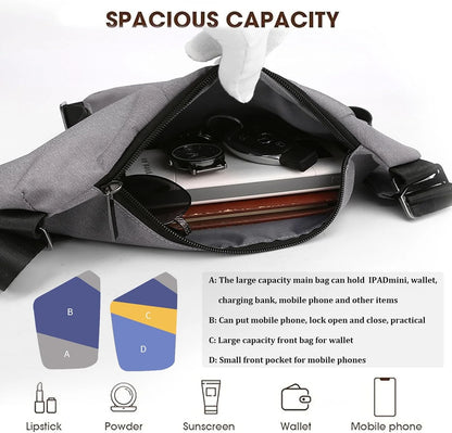 Multifunction Carry Anti Theft Travel Bag for Women Anti Theft Bag Men Fashion Sling Bag Travel Crossbody Bag for Women