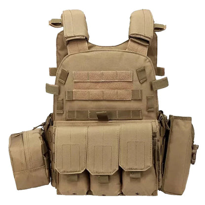 Nylon Chest Rig Molle Vest Multi-Functional Camouflage Molle Waistcoat Adjustable Men Women Combat Equipment for Outdoor Cycling