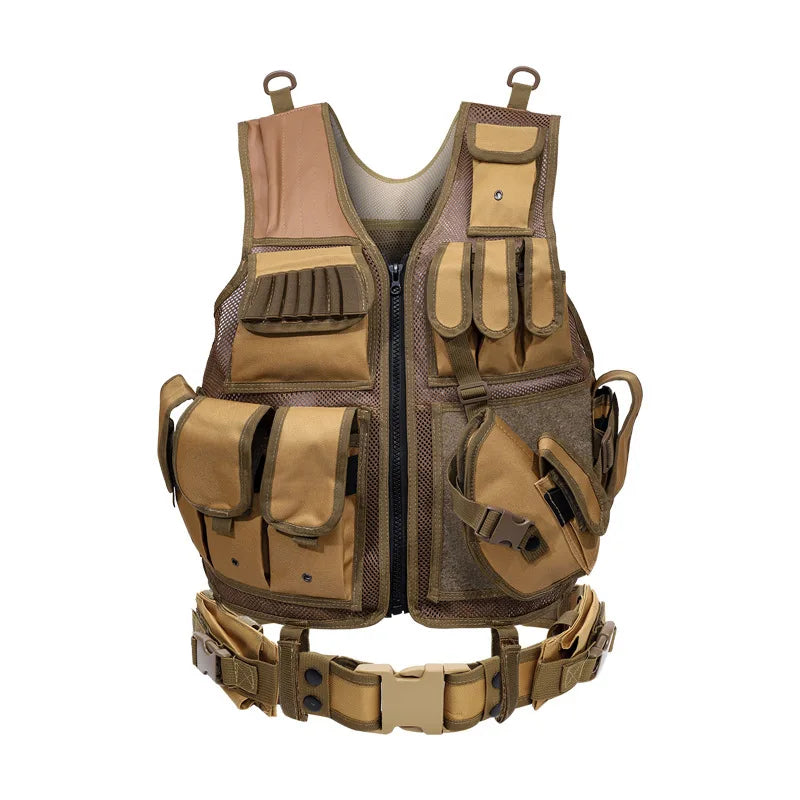 Multi-Functional Wear-resistant Tactical Vest Adjustable Outdoor Training Clothes Multi Pockets Equipment Protective Waistcoat