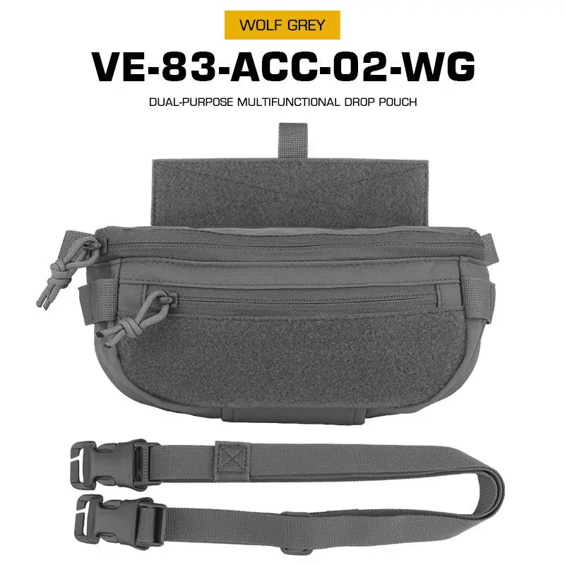 Tactical Drop Pouch Hanger Pouch Compact Abdominal Dangler Pack Quick Release Shoulder Bag Vest Plate Carrier Airsoft Gear