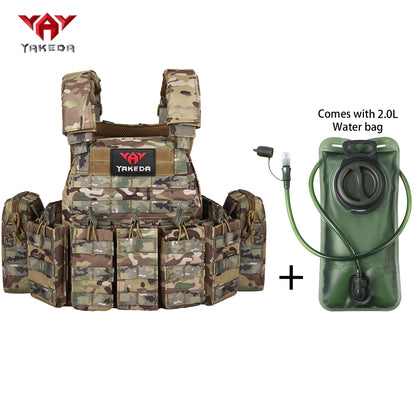 YAKEDAMOLLE Modular Hunting Tank Top, Comes with 2L Soft Water Bag, Adjustable Shoulder Strap with Multiple Device Bags