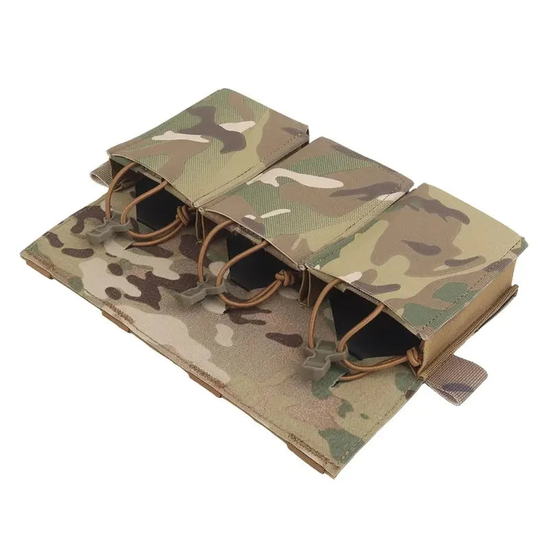 Multipurpose Triple Rifle Mag Pouch 5.56 7.62 For M4 AR15 CRYE Plate Carrier Front Panel Vest Outdoor Field Airsoft Hunting