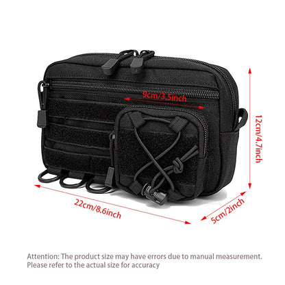 Molle system woven EDC storage bag waist bag with multiple layers of pockets suitable for camping, cycling, etc