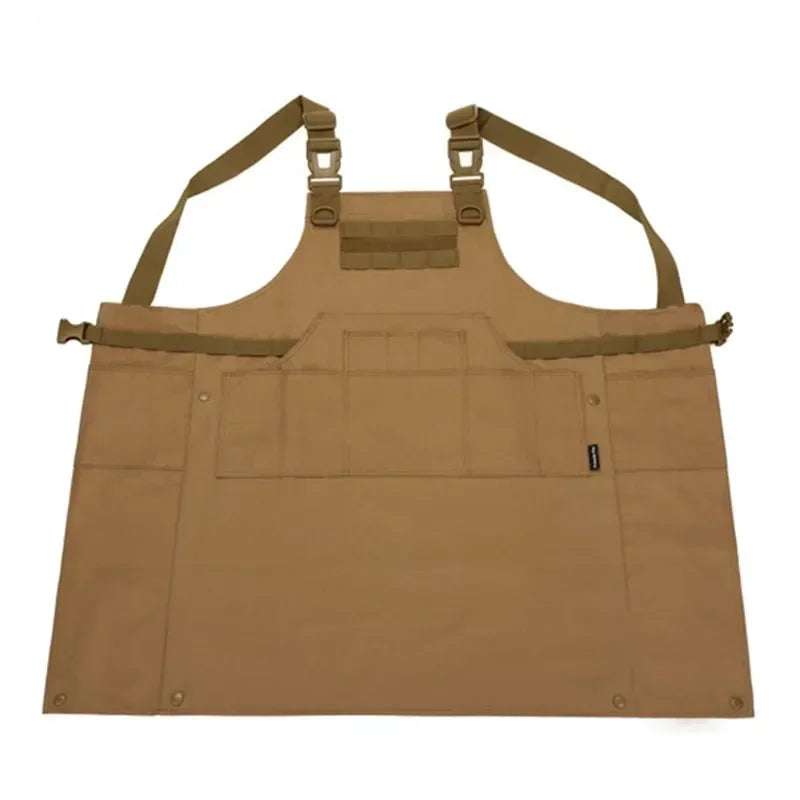 Tactical Camouflage Vest Apron Men Women 12 Pockets Work Apron Outdoor Clothes Accessories Camping Picnic Garden Wear-resisting