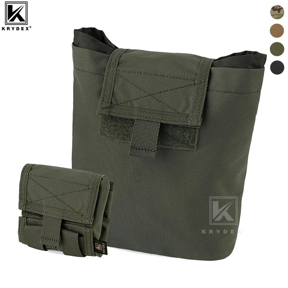 KRYDEX Tactical Magazine Dump Pouch Molle Mag Recover Drop Pouch Recycling Bag Hunting Outdoor Hiking Storage Tool Bag