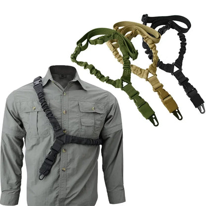Tactical Single Point Shoulder Sling Strap With Metal Buckle Outdoor Rifle Shotgun Carry Belt Hunting Gear Accessory