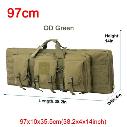 LQARMY 81 97 106 122cm Tactical Gun Bag Double Rifle Case  Molle Rifle Bag Sniper Airsoft Gun Case Backpack Hunting Gun Holster