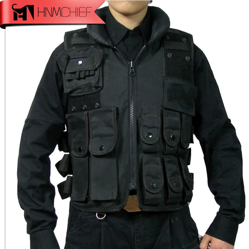 Military POLICE Law Enforcement Vest Tactical Vest SWAT Combat  vest CS equipment-Black uniform