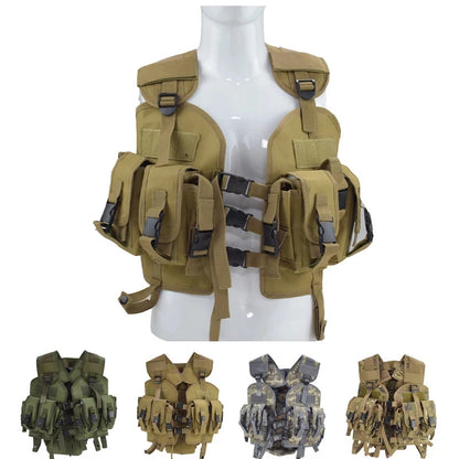 Outdoor Shooting CS Airsoft Molle Vest Hunting Camouflage Vest Tactical Equipment Men Combat Sport Vest With Water Bag
