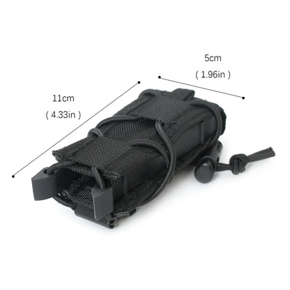 Tactical 9mm Single Magazine Bag Molle Pistol Mag Waist Bag Outdoor Hiking Hunting Flashlight Holder EDC Knife Holster