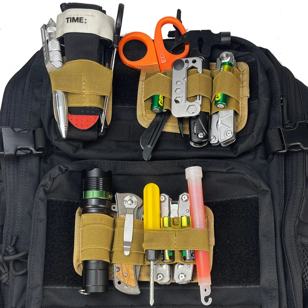 Tactical hook loop panel bag EDC tool storage hanging bag debris hunting backpack bag insert organizer sticker board