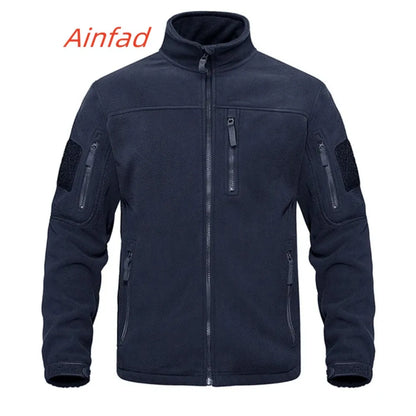 Hunting Autumn Winter Men's Stand Collar Fleece Coat Jacket Thermal Mid-Rise Jacket