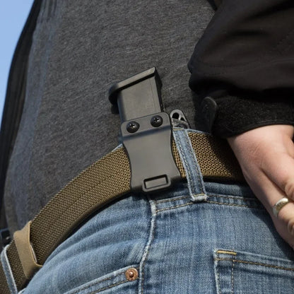 Universal 9mm/.40 Adjustable Double Stack Magazine Pouch Waist Magazine Holster IWB/OWB Glo-ck CZ S&W H&K SIG P320 P365