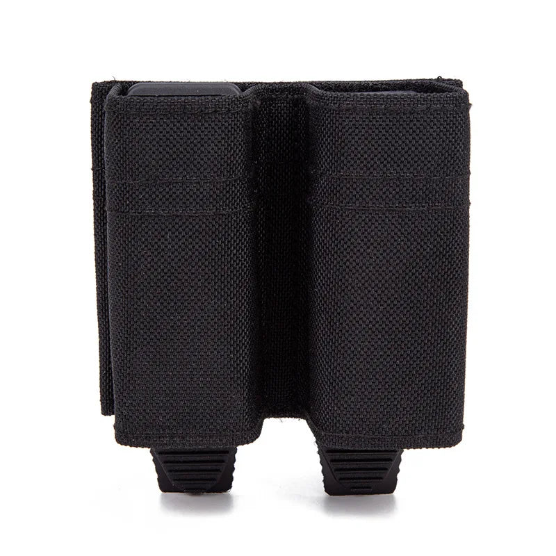 1Pc 1000D Nylon MOLLE Double 9MM Mag Pouch Fit GLOCK Hunting Airsoft CS Tactical Magazine Holder Support Clip Holsters Pouches