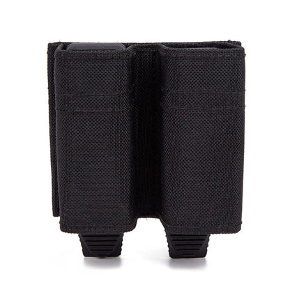 1Pc 1000D Nylon MOLLE Double 9MM Mag Pouch Fit GLOCK Hunting Airsoft CS Tactical Magazine Holder Support Clip Holsters Pouches