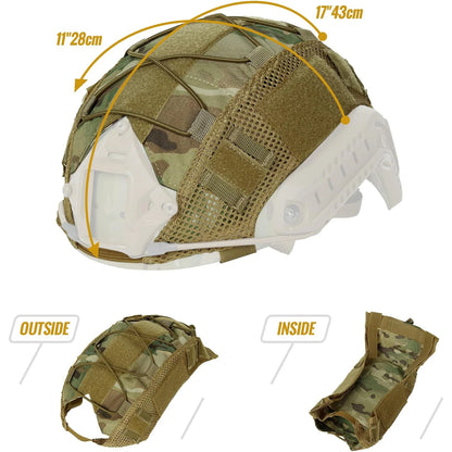 Tactical Helmet Cover Fast Helmet Multi-Camo Helmet Cover for Airsoft Helmet Paintball CS Wargame Sport Hunting Shooting Gear